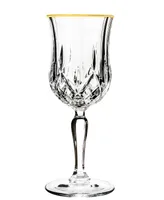 Opera Gold Collection 4 Piece Crystal Wine Glass with Gold Rim Set - Gold