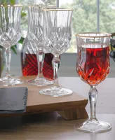 Opera Gold Collection 4 Piece Crystal Wine Glass with Gold Rim Set - Gold