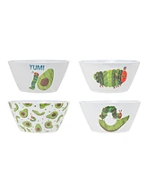 Godinger The World of Eric Carle, The Very Hungry Caterpillar Avocado Cereal Bowl Set of 4