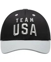 Big Boys Black and Gray Team Usa Latitude Two-Tone Structured Adjustable Snapback Hat