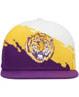 Men's Mitchell & Ness Purple and White Lsu Tigers Paintbrush Snapback Hat