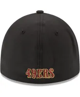 Men's New Era Black San Francisco 49ers Team Classic 39THIRTY Flex Hat- Dnu