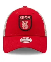 Women's New Era Scarlet Nebraska Huskers Retro State Trucker 9FORTY Snapback Hat