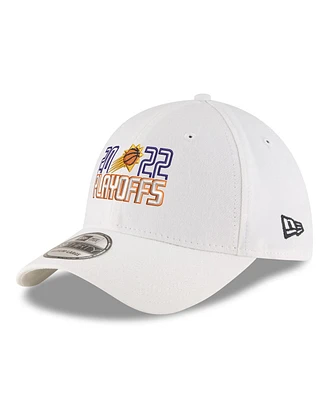 Men's New Era White Phoenix Suns 2022 Nba Playoffs Bubble Letter 39THIRTY Flex Hat