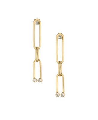 Ettika 18k Gold-Plated Cubic Zirconia Linked Linear Drop Earrings