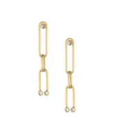 Ettika 18k Gold-Plated Cubic Zirconia Linked Linear Drop Earrings