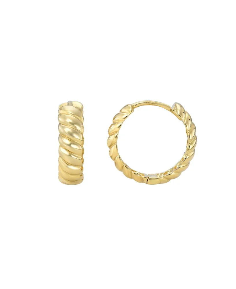 Zoe Lev 14K Gold Braided Huggie Earrings