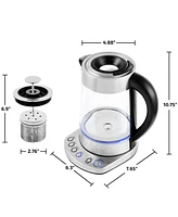 Ovente Electric Hot Water 1.7 L Kettle Set, 2 Pieces - Silver