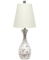 Lalia Home Malibu Curved Mosaic Seashell Table Lamp
