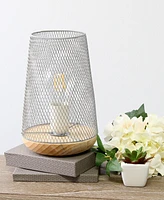 Simple Designs Wired Mesh Uplight Table Lamp