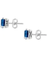 Effy London Blue Topaz Cushion Stud Earrings (6-1/10 ct. t.w.) in Sterling Silver