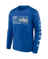 Men's Fanatics Royal Air Force Falcons Broad Jump 2-Hit Long Sleeve T-shirt