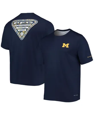 Men's Columbia Navy Michigan Wolverines Terminal Tackle Omni-Shade T-shirt