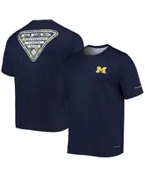 Men's Columbia Navy Michigan Wolverines Terminal Tackle Omni-Shade T-shirt