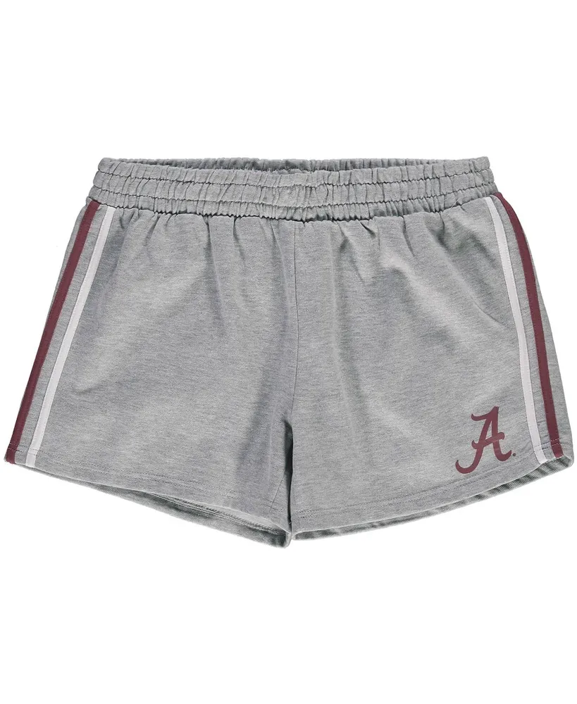 Women's Heathered Gray Alabama Crimson Tide Plus 2-Stripes Shorts