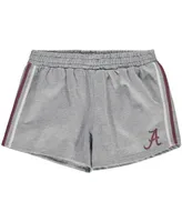 Women's Heathered Gray Alabama Crimson Tide Plus 2-Stripes Shorts