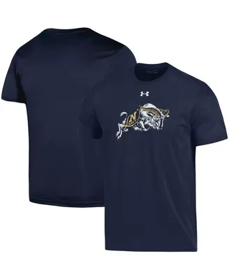 Men's Under Armour Navy Midshipmen School Mascot Logo Performance Cotton T-shirt