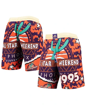 Men's Mitchell & Ness Orange, Purple Hardwood Classics 1995 All-Star Weekend Jumbotron 2.0 Mesh Shorts