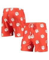 Men's Concepts Sport Orange Clemson Tigers Flagship Allover Print Jam Shorts