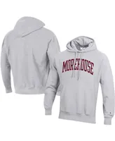 Men's Champion Gray Morehouse Maroon Tigers Tall Arch Pullover Hoodie