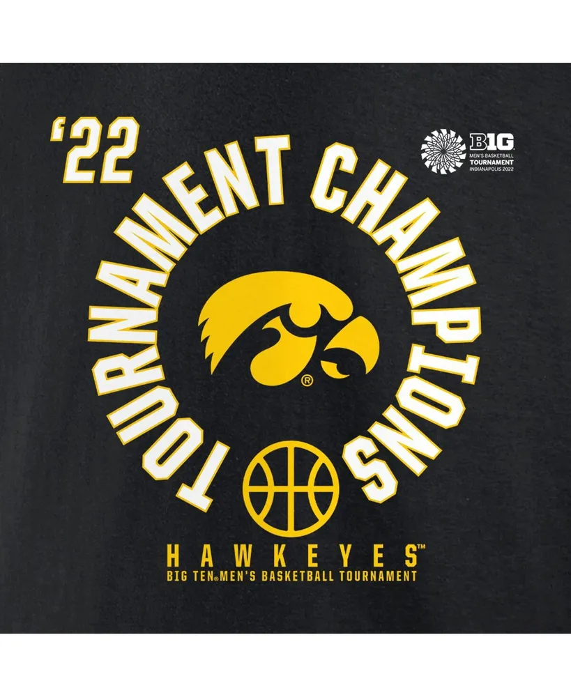 Men's Fanatics Black Iowa Hawkeyes 2022 Big Ten Basketball Conference Tournament Champions T-shirt