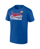 Men's Fanatics Royal Kansas Jayhawks 2022 Ncaa Basketball National Champions Schedule T-shirt