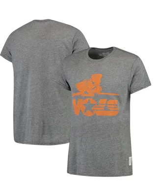 Men's Original Retro Brand Heathered Gray Tennessee Volunteers Vintage-Like Musketeer Tri-Blend T-shirt