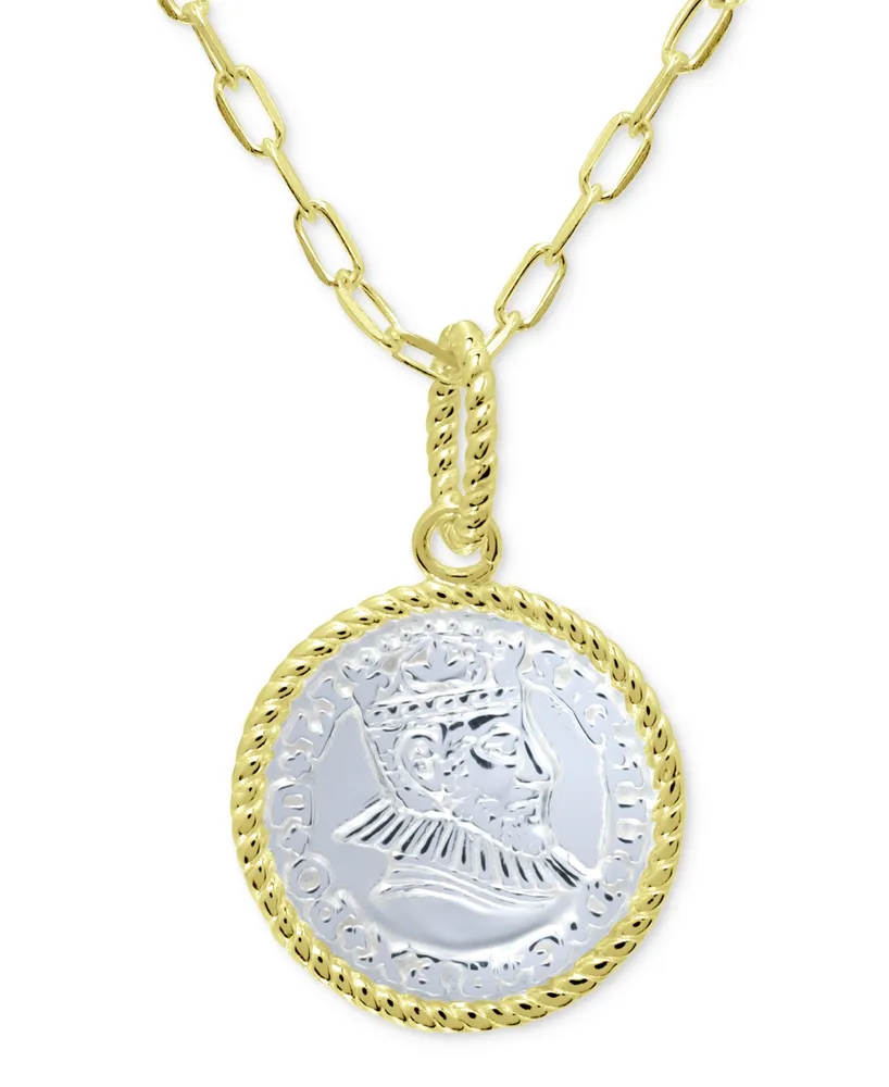 Amazon.com: Pendant Necklace with Queen Elizabeth II 1/2 New Penny Coin |  Victorian Style Goldtone Pendant | Genuine Great Britain Coin | 21 Inch  Rope Chain with Lobster Claw Clasp | Certificate