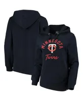 Women's '47 Navy Minnesota Twins Hollow Script Headline Pullover Hoodie