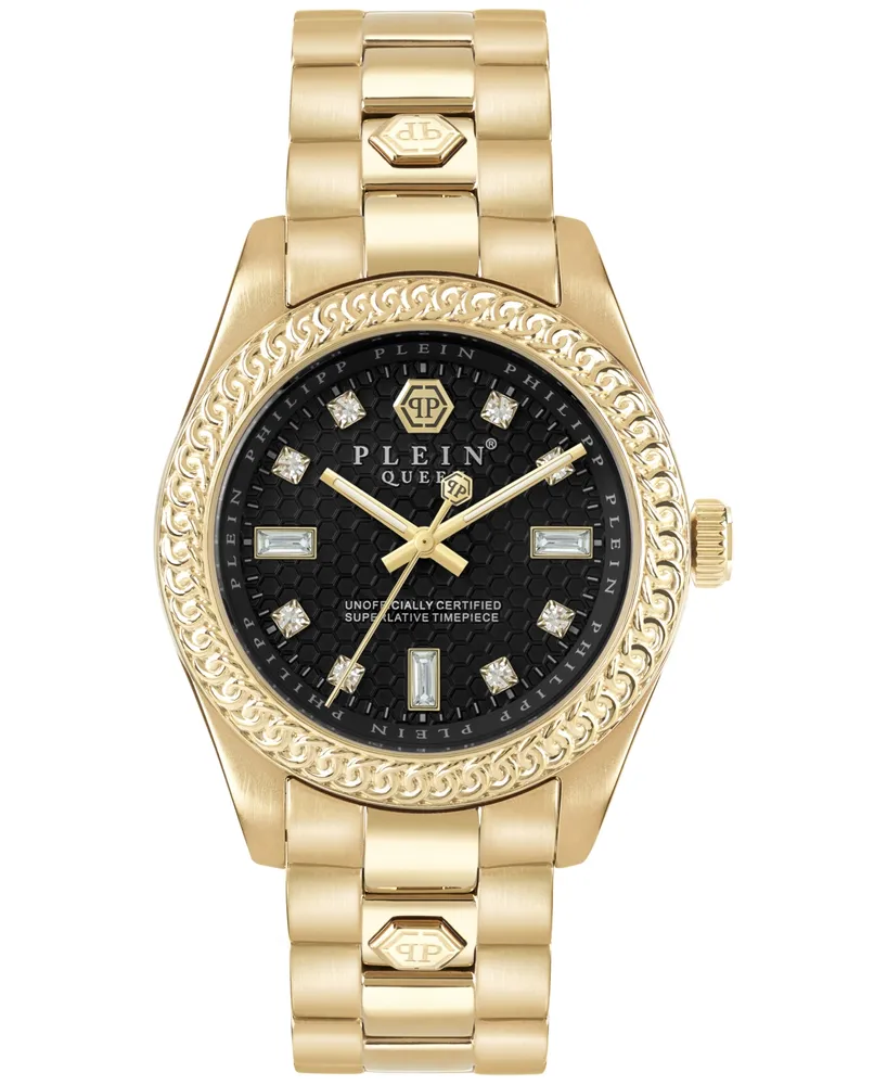 Philipp Plein Women's Queen Gold-Tone Stainless Steel Bracelet Watch 36mm