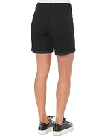 Democracy Women's Ab Solution Roll Cuff Elastic Waistband 7" Shorts