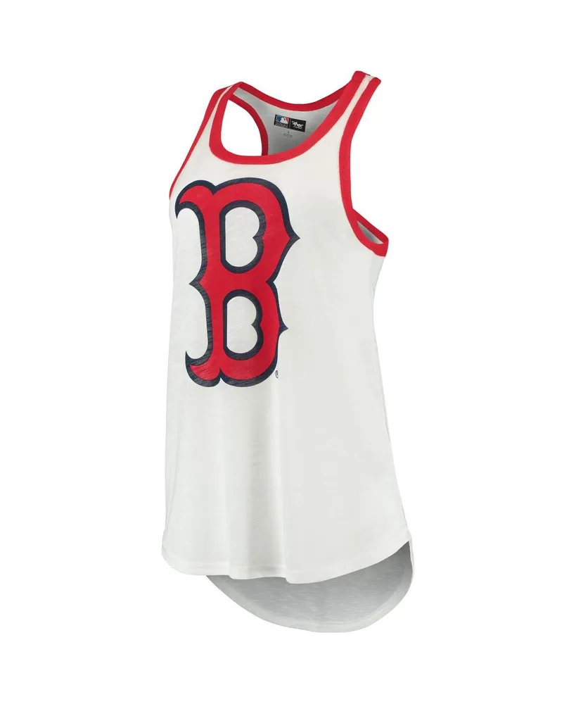 Women's G-iii 4Her by Carl Banks White Boston Red Sox Tater Racerback Tank Top