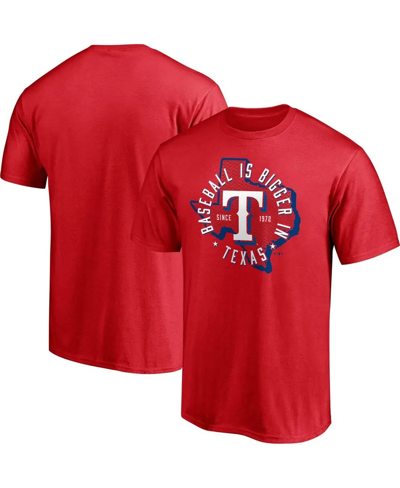 Men's Fanatics Red Texas Rangers Hometown Logo T-shirt