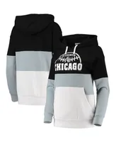 Women's G-iii Sports by Carl Banks Black and Gray Chicago White Sox Block Tackle Colorblock Pullover Hoodie