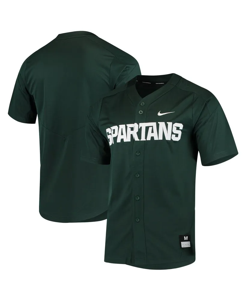Men's Nike Natural Michigan State Spartans Replica Vapor Elite Full-Button Baseball Jersey, S