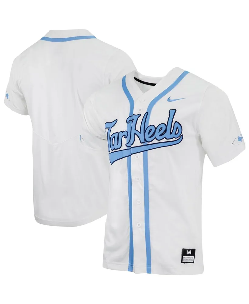 Men's Nike White North Carolina Tar Heels Replica Full-Button Baseball Jersey