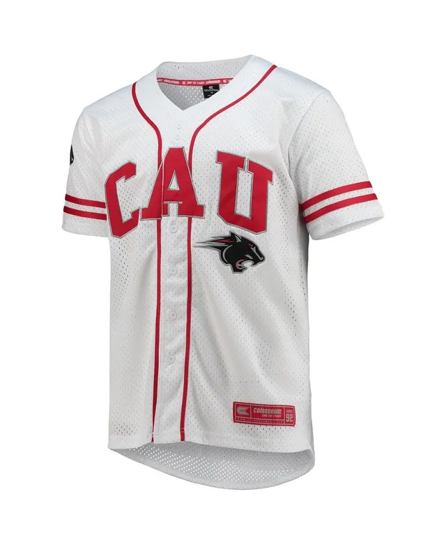 Men's Colosseum White Northeastern Huskies Free Spirited Mesh Button-Up  Baseball Jersey