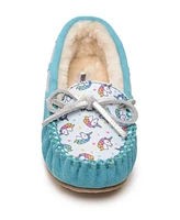 Minnetonka Little and Big Girls Cassie Unicorn Moccasin Slippers