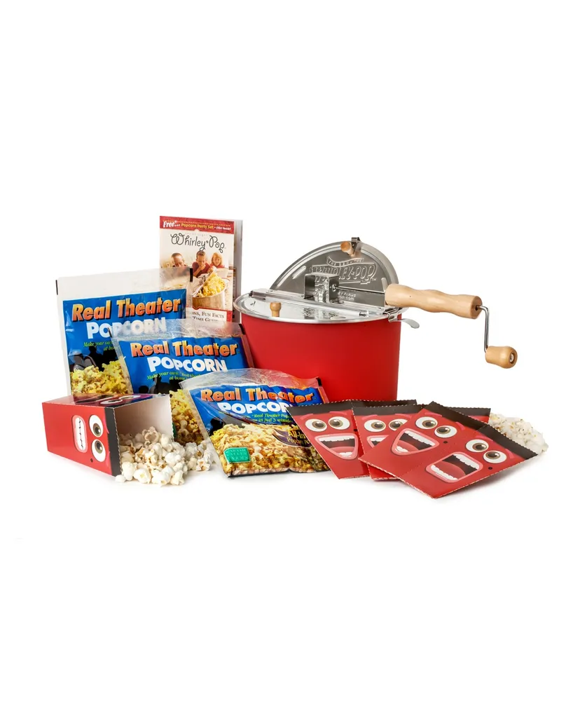 Wabash Valley Farms Vintage Whirley Pop & Retro Popcorn Set 