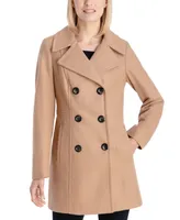 Anne Klein Women's Double-Breasted Wool Blend Peacoat, Created for Macy's