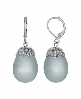 Women's Frosted Glass Egg Drop Earring