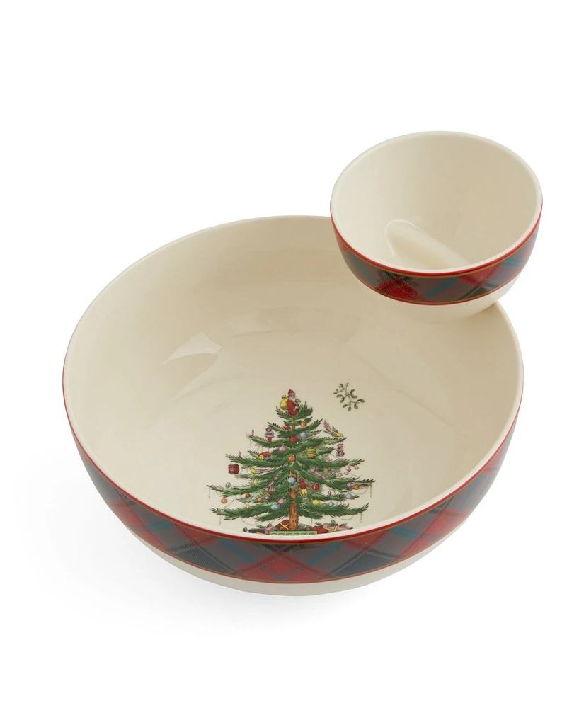 Spode Christmas Tree Tiered Chip & Dip