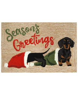 Liora Manne' Frontporch Dachsund Greetings 2'6" x 4' Outdoor Area Rug