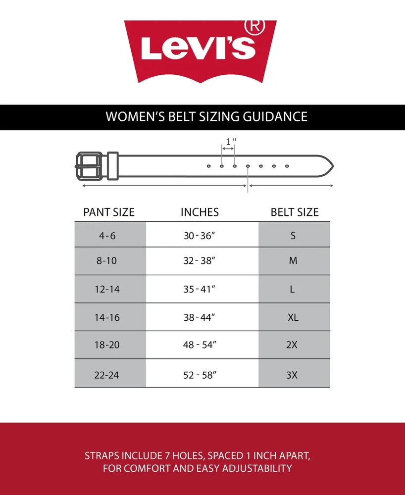 Levi's Women's Slim Adjustable Perforated Leather Belt