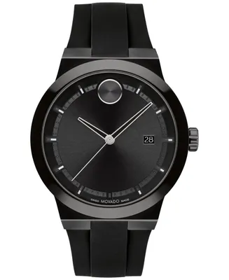 Movado Men's Swiss Fusion Bold Black Silicone Strap Watch 42mm