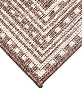 Liora Manne' Malibu Etched Border 1'11" x 7'6" Runner Outdoor Area Rug