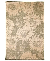 Liora Manne' Carmel Sunflower Field 3'3" x 4'11" Outdoor Area Rug