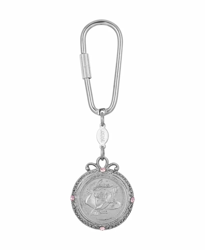 Women's June Flower of the Month Rose Key Fob