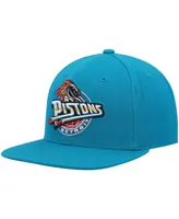 Men's Mitchell & Ness Teal Detroit Pistons Hardwood Classics Team Ground 2.0 Snapback Hat