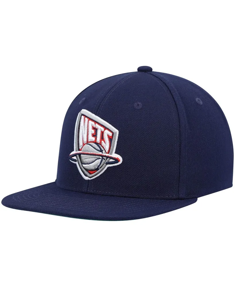 Men's Mitchell & Ness Navy New Jersey Nets Hardwood Classics Team Ground 2.0 Snapback Hat